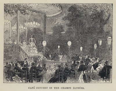Café-Konzert auf den Champs-Élysées von French School