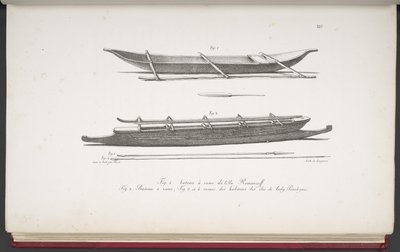 [Kanus der Marshall-Inseln und ein Kanu und Waffen der Cook-Inseln], aus 