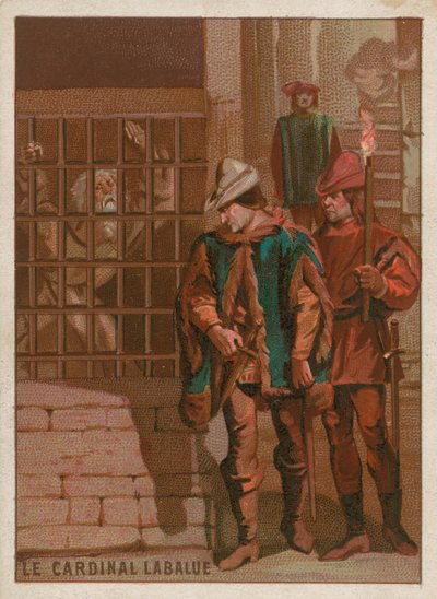 Kardinal Jean La Balue im Gefängnis 1469 von French School
