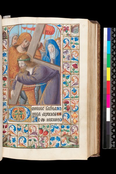 Kreuztragung aus dem Stundenbuch, MS 92 f.57r, Westfrankreich von French School