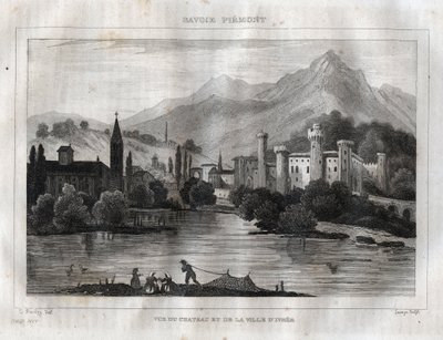 Schloss von Ivrea - Castello di Ivrea - Gravur aus „Italien pittoresk“ von M. de Norvins, Ch. Nodier 1834-1836 von French School