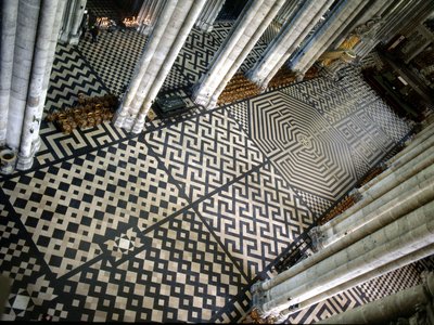 Kathedrale von Amiens: Labyrinth auf dem Boden (Somme 80) von French School