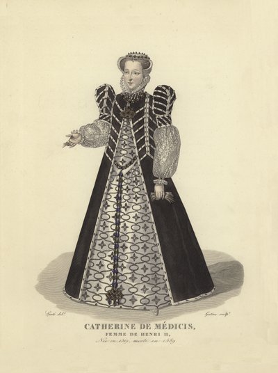 Catherine de Medici, Ehefrau von König Heinrich II. von Frankreich von French School
