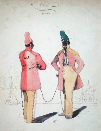 Gefesselte Sträflinge in Brest von French School
