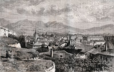 Chambery - Savoie - Gravur in „La France illustree: geography, history, statistical administration“ von V.A. Malt-Brown. 1884 von French School