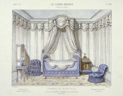 Chambre de Jeune Fille, aus Le Garde-Meuble, veröffentlicht in Paris, ca. 1890 von French School