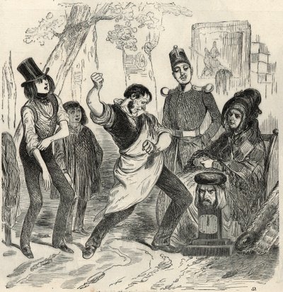 Champs-Elysees - Dynamometer - Gravur in „Tableau-de-Paris“ von Edmond Texier 1852. von French School