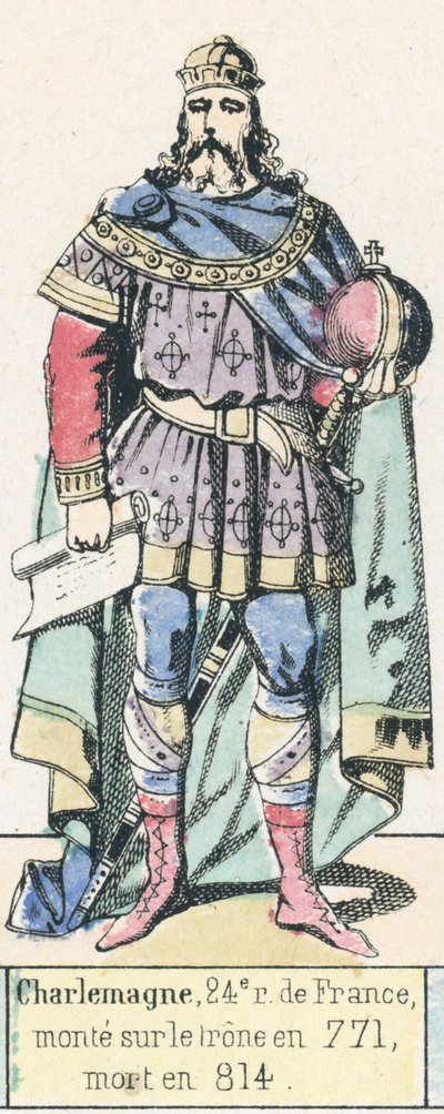 Karl der Große, 24. König von Frankreich, bestieg den Thron 771, gestorben 814 von French School