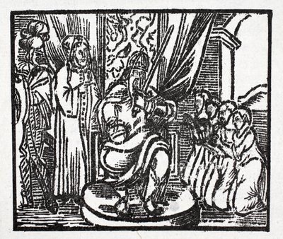 Karl der Große schlägt die Ritter Reynauld, Guichard, Alard und Richardet, Söhne des Herzogs von Aymon, zu Rittern von French School