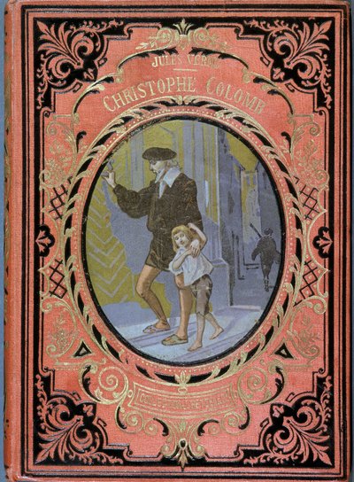 Christoph Kolumbus (Cristoforo Colombo) und ein Kind - in „Christoph Kolumbus“ von Jules Verne, ed. Hachette von French School