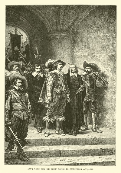 Cinq-Mars und de Thou auf dem Weg zur Hinrichtung von French School