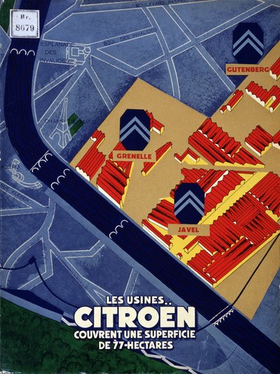 Citroën-Werke erstrecken sich über eine Fläche von 77 Hektar von French School