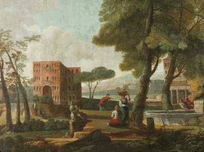 Klassische Landschaft mit Sphinx, ca. 1700 von French School