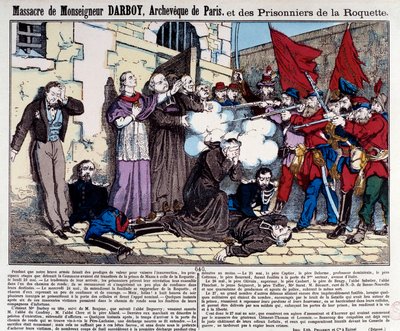 Kommune von Paris: Massaker an Monsignore Darboy (1813-1871), Erzbischof von Paris, und den Gefangenen der Roquette am 24. Mai von French School