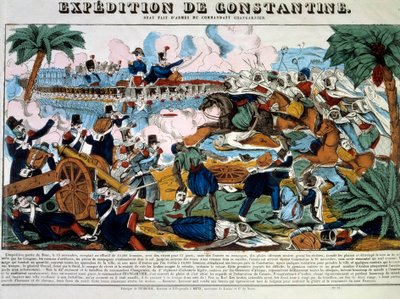 Eroberung Algeriens: „Expedition nach Constantine im November 1837“ Gravur des 19. Jahrhunderts Private Sammlung von French School