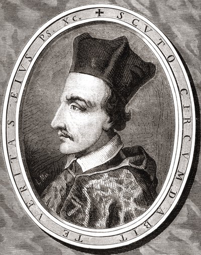 Cornelius Jansen, Bischof von Ypern, graviert von Pannemaker nach Latenacci, aus 