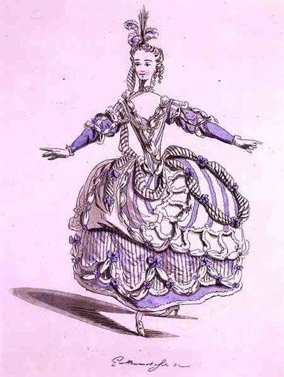 Kostümentwurf für Phrygienne, in Dardanus, ein Libretto von Leclerc de Labruere, komponiert von Jean-Philippe Rameau, Faksimile von A. Guillaumot Fils von French School