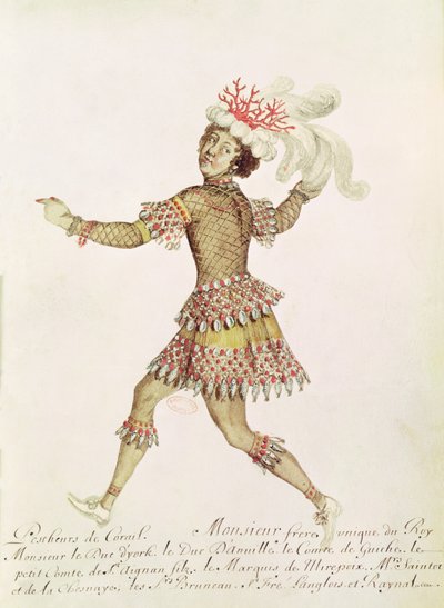 Kostümentwurf für einen Korallenfischer für Die Hochzeit von Thetis und Peleus von Francesco Cavalli (1602-76) 1654 von French School