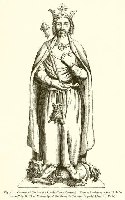 Kostüm von Karl dem Einfältigen von French School
