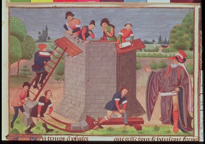 Bau des Turms von Babel, Miniatur aus 