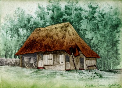 Hütte in Frankreich (Zeichnung) von French School