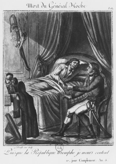 Tod von General Louis Lazare Hoche am 19. September 1797, graviert von Labrousse (18. Jahrhundert) (Gravur) von French School