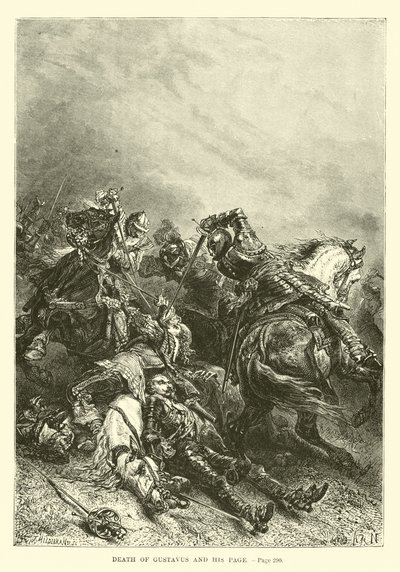 Tod von Gustavus und seinem Pagen von French School