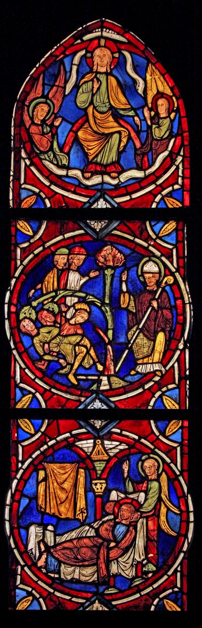 Christus und St. Martin, 3 Szenen aus der Kirche von Varennes-Jarcy von French School