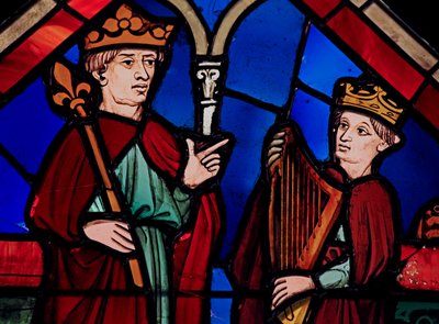 Darstellung von David und Saul, aus der Ste Chapelle, Bay B von French School