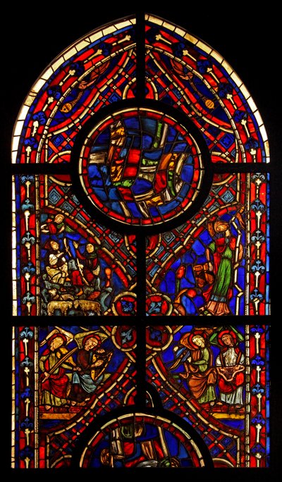 Teil eines Fensters aus der Kirche von Varennes-Jarcy von French School