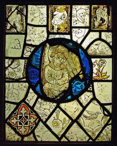 Darstellung von Grisaille mit Grotesken und einem Engel; Normandie von French School