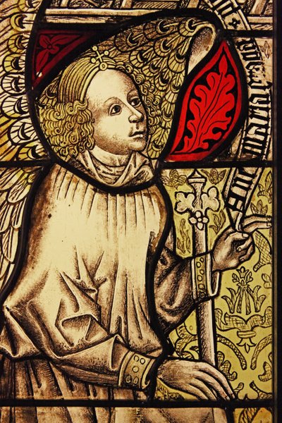 Der Engel Gabriel bei der Verkündigung, ursprünglich aus dem Oberrhein von French School