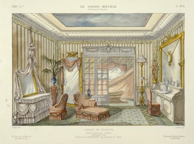 Entwurf für ein Badezimmer-Set aus Le Garde-Meuble, veröffentlicht Paris, um 1890 von French School