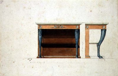 Entwurf für einen Directoire-Konsolentisch (um 1795) von French School