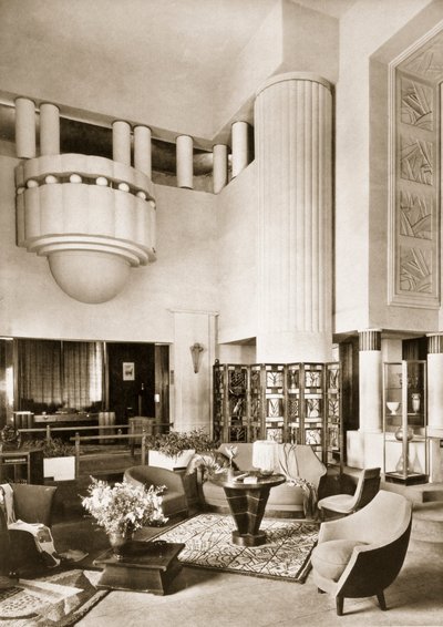Entwurf für die Halle des Pavillons Primavera auf der Exposition Internationale in Paris 1925, veröffentlicht 19 von French School