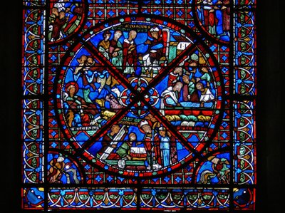 Detail eines Fensters, das Szenen aus dem Leben des hl. Stephanus darstellt (Detail) von French School