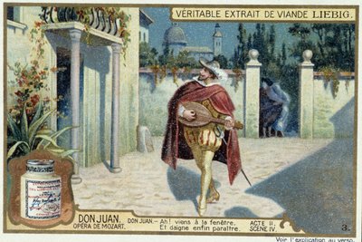 Don Juan: Akt II, Szene IV, Serenade von Don Juan - Chromo Liebig von French School