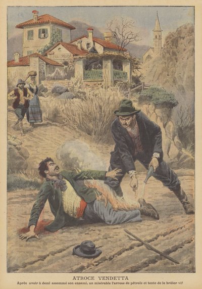 Schreckliche Vendetta in Oggebbio, Italien von French School
