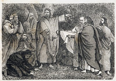 Druiden pflücken Mistel - in „Paris durch die Jahrhunderte“ von French School