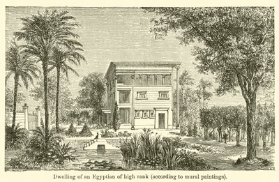 Wohnung eines Ägypters hohen Ranges, nach Wandmalereien (Gravur) von French School