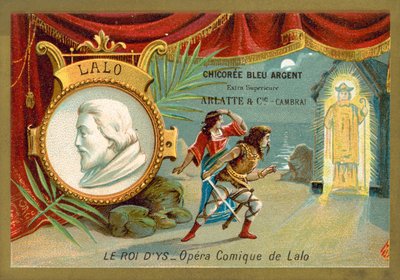 Edouard Lalo, französischer Komponist, und eine Szene aus seiner Oper Le Roi d