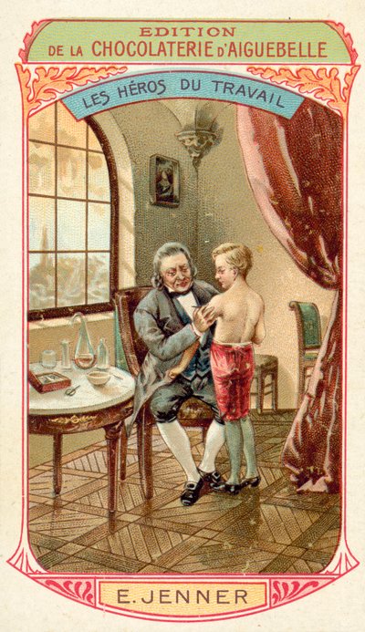 Edward Jenner, englischer Arzt und Wissenschaftler, der einen Impfstoff gegen Pocken entdeckte von French School