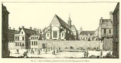 Kirche der Minimes, erbaut 1610 (Faksimile einer Gravur von I. Marot) von French School