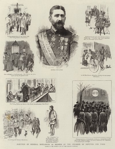 Wahl von General Boulanger zum Mitglied der Abgeordnetenkammer für Paris von French School