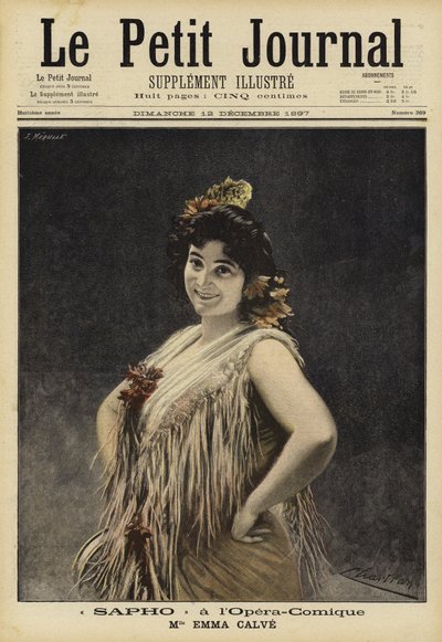 Emma Calvé in Sappho an der Opéra-Comique, Paris von French School