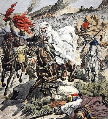 Flucht von Sultan Abd Al-Aziz aus Marokko, Titelillustration aus Le Petit Journal, 6. September 1908 von French School