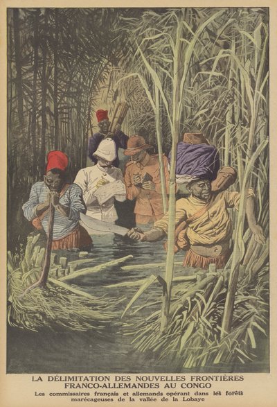 Festlegung der Grenze zwischen französischen und deutschen Gebieten im Kongo von French School