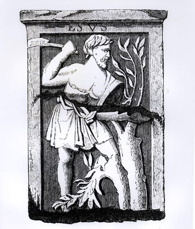 Esus, der große Gott der Natur, Illustration aus Wissenschaft und Literatur im Mittelalter und der Renaissance, geschrieben und graviert von Paul Lacroix, 1878 von French School