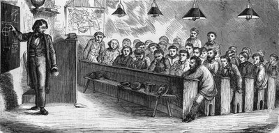 Abendkurs an einer öffentlichen Abendschule in Paris im Jahr 1858 von French School