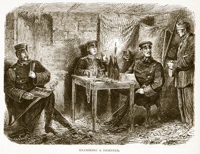Untersuchung eines Deserteurs, Illustration aus Cassells Geschichte des Krieges zwischen Frankreich und Deutschland, 1870-1871 von French School